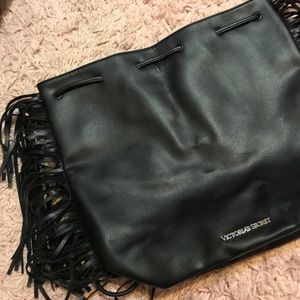 Victoria’s Secret black backpack with fringe
